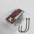 Hot Sale 15/100pcs Black Nickel Barbed Carp Fishing Hooks High Carbon Steel in Sizes 3 to 20 with Storage Box