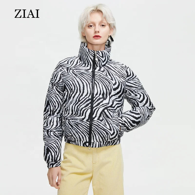 Factory Wholesale Long Sleeve Women Fashion Bubble Winter Coat Warm Short Plaid Puffer Jacket Windproof Fashion Coat