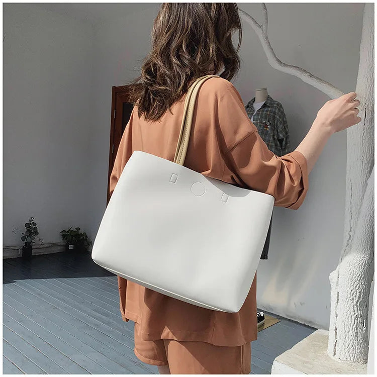 Factory Price Women Shoulder Bag PU Leather Tote Handbag Female Shopping Bags Soft Leather Lady Purse Bags High Capacity Totes