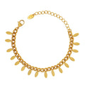 Hip Hop Metal Style Personality Simple Chain Leaves Tassel Bracelet Titanium Steel Steel 18K Tarnish Free Bracelets