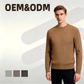 Factory Custom Logo Autumn Winter Men's Business Base Pullover Crew Neck Casual Waffle Knitted Design Sweater