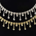 Short Tassel Rhinestone Flower Chain Double Row Crystal Diy Clothes Accessories Waist Shoelace Decorative Trimming 2cm Wide