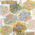 3pcs/pack   Easy Budding Travel Series Large Aquascape Stickers Cartoon Cute Handbook DIY Scene Stickers