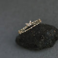 Shiny Trendy Double Layered Gold Plated 925 Sterling Silver CZ Zircon Butterfly Engagement Finger Rings for Women Jewelry