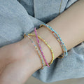 Multi Colors Summer Elastic Rhinestone Jewelry Boho Charm Friendship Bead Rhinestone Stretch Bracelet