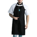 Black Polyester Cotton Blend Custom Made logo Embroidery Durable Mens Long Bib Apron