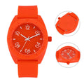 OEM Unisex Orange Quartz Jelly Silicone Watch Simple Stylish Custom Water-Resistant 40mm Dial Diameter 20mm Band Width for All MegaBDM
