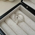 Vintage 925 Sterling Silver Geometric Double Layer Short Long Bar Adjustable Rings for Women Fashion Jewelry