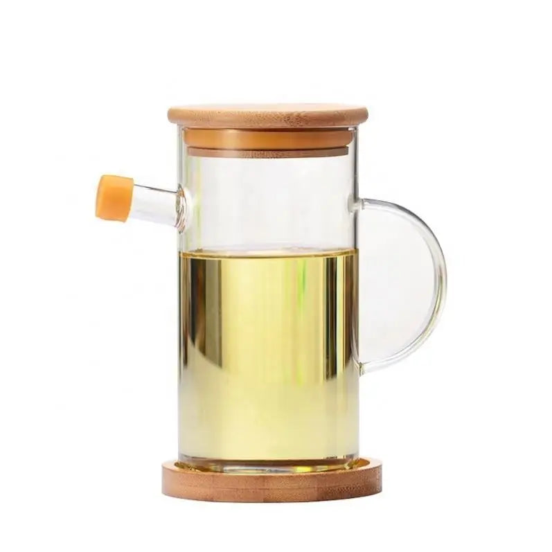 Japanese Kitchen Household High Borosilicate Transparent Modern Oil Vinegar Seasoning Bottle Set Glass Cover Eco-Friendly Design