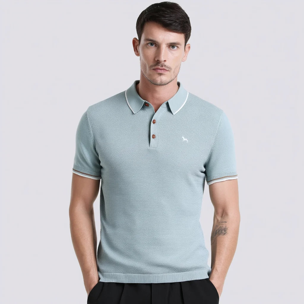Men's 100% Cotton Short Sleeve Crew Neck Pullover Sweater Tee Breathable Solid Pattern Textured Knit Weave Wholesale