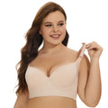 Plus Size Deep Cup Shapewear Incorporated Underwire Full Back Coverage Push up Bra