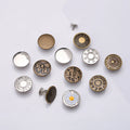 17mm Metal Brass Jeans Buttons With Rivets Accessories