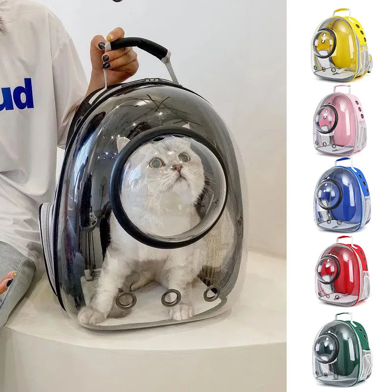 Pet Bubble Backpack Carrier Transparent Space Capsule Design Portable & Hands-Free for Cats and Small Dogs