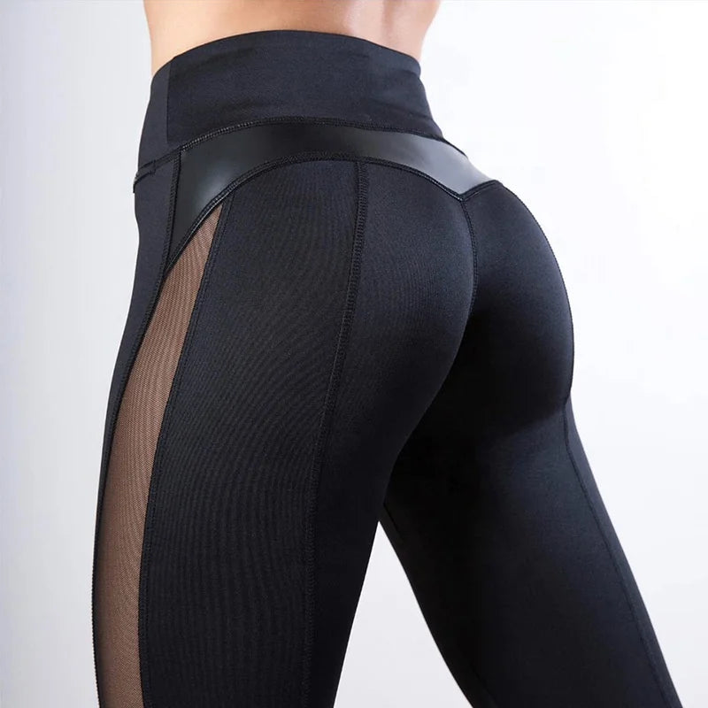Personalized Women Milk Silk Mesh Patchwork Tights Contour Fitness Gym Yoga Leggings