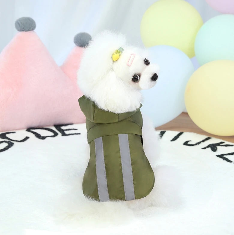 Factory Price Dog Raincoat with Reflective Stripe Waterproof Clothes for Dogs Jumpsuit Rain Coat Hooded Overalls Pet Clothing