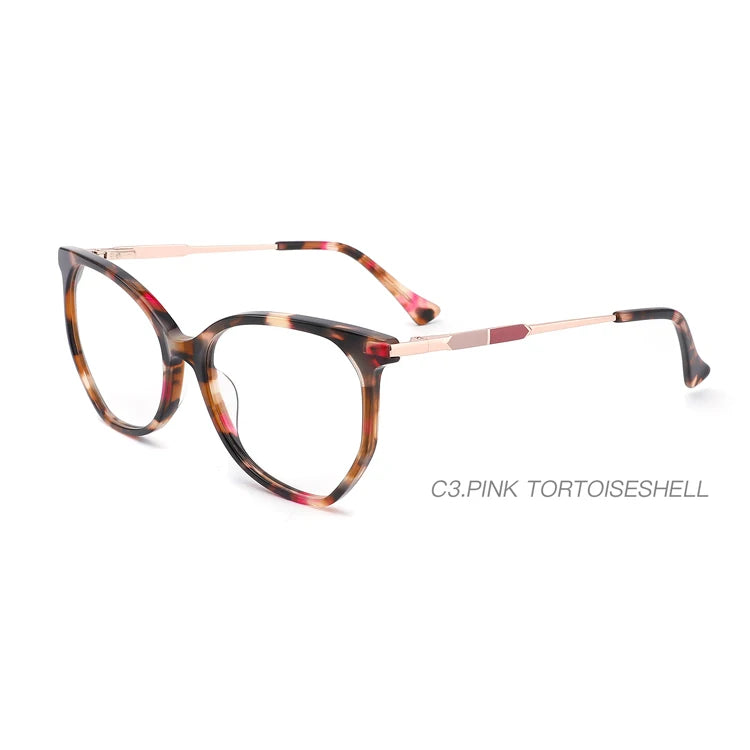 Unisex Vintage Eyewear Latest Fashion Oversize Retro Frame with Solid Pattern and Cat Eye Style