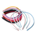 17 Colors Satin Cover Headbands Bulk Headbands for Girls Thin Plain Headbands DIY Head Bands Colorful Satin Hairbands