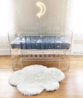 Cloud Shape Fluffy Sheepskin Super Soft Carpet White Long Fur Kids Bedside Area Rug