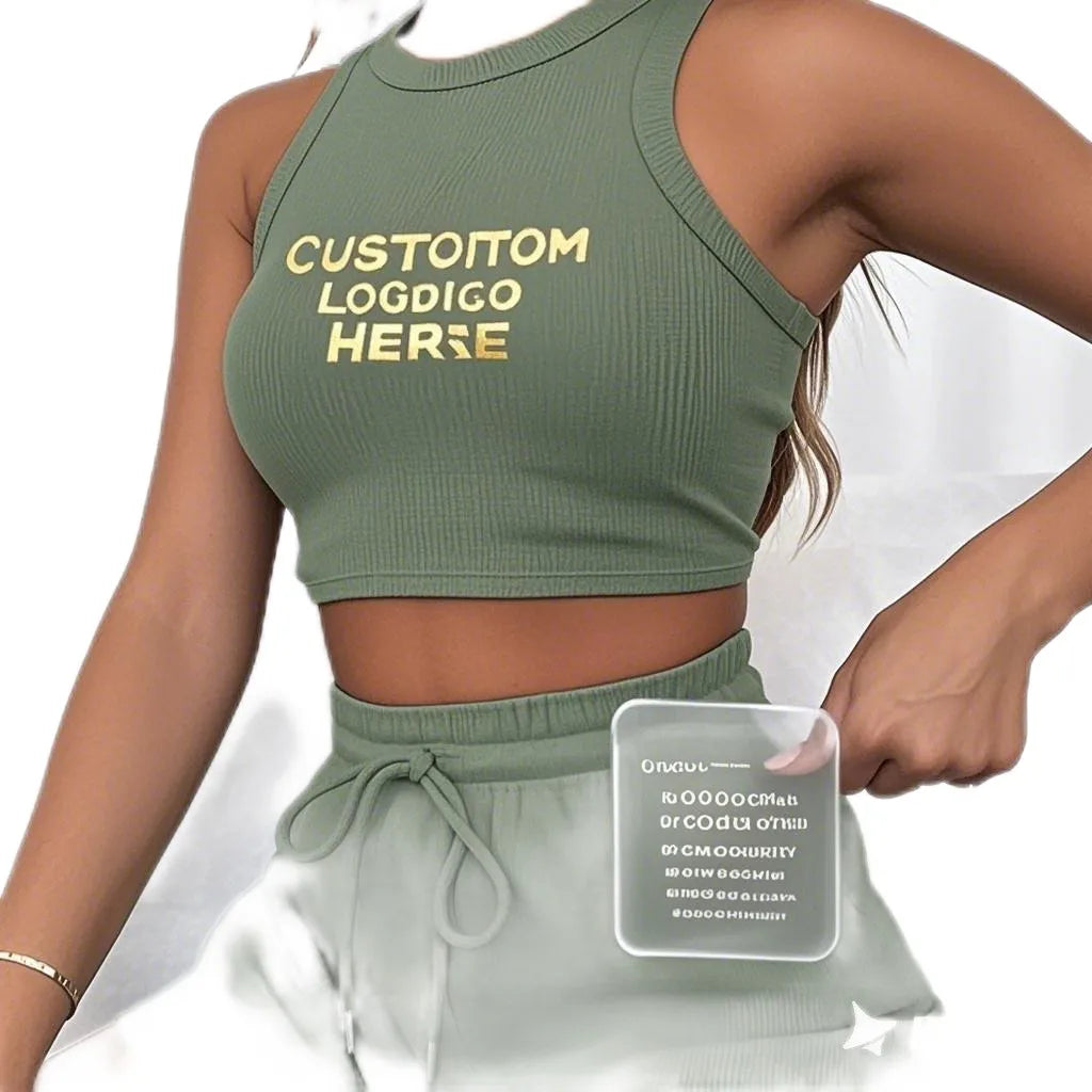 Hot Plus Trendy Fresh Manufacturer Above  Summer 2 Piece  Vest and Pants Sets Plain Short Sweatshirts Sets Women Short Pants Set