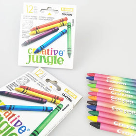 Manufacturer's Price U+ Brand Colorful 12-Color Non-Toxic Wax Crayon Set for Kids