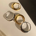 Hoop  18k Gold Plated Stainless Steel  Earrings Fashion Jewelry Earrings Silver Round High Quality Gold Hoop Earrings