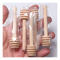 100Pcs/Lot 8cm Long Handle Wood Honey Stick Bar Practical Honey Mixing Stick Jar Spoon Supplies for Coffee Milk Tea Kitchen Tool