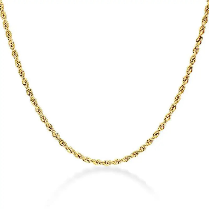 Minimalism 925 Sterling Silver 18k Gold Plated French Style Rope Chain Necklace