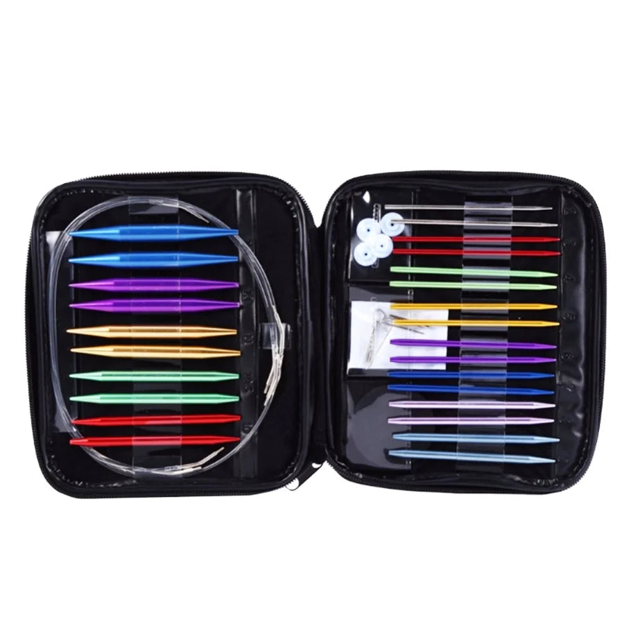 China Manufacturer 13 Sizes Knitting Circular Needle Interchangeable Circular Knitting Needle Set