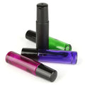 Wholesale Empty 10ml Green Purple Rose Red Matte Black Glass Roller Perfume Bottles with Steel Roller