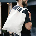 Comfortable Handles Stylish Canvas Tote Bag Reusable High-Capacity Durable Cotton Grocery Shopping Bag for Women and Men