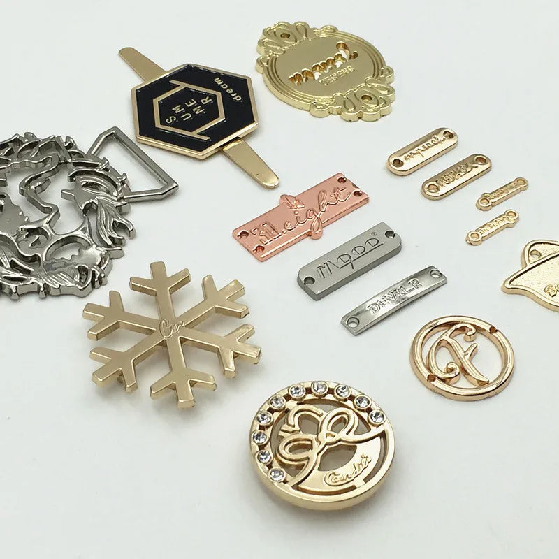 Custom Metal Logo Gold Logo Three-Dimensional Clothing Factory Direct Sales Metal Clothing Labels Free Sample