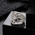 TongLing Silver Plated Fashion Rings Hollow Carved Flowers Crystal Rings for Wholesale
