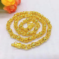 Dubai Vietnam Alluvial Gold Necklace Yellow Plated Small Cloth Pattern Men's Fashion Elegant Jewelry