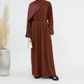 Women's Modest Islamic Winter Abaya Dress Solid Color Knit Fabric Plus Size Traditional Muslim Clothing for Muslims