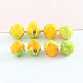 Cartoon 10.9*13.1mm Ceramic Clay Bead Handmade Graffiti Yellow Green Fruit Corn Loose Beads Charm for Jewelry Making Accessories