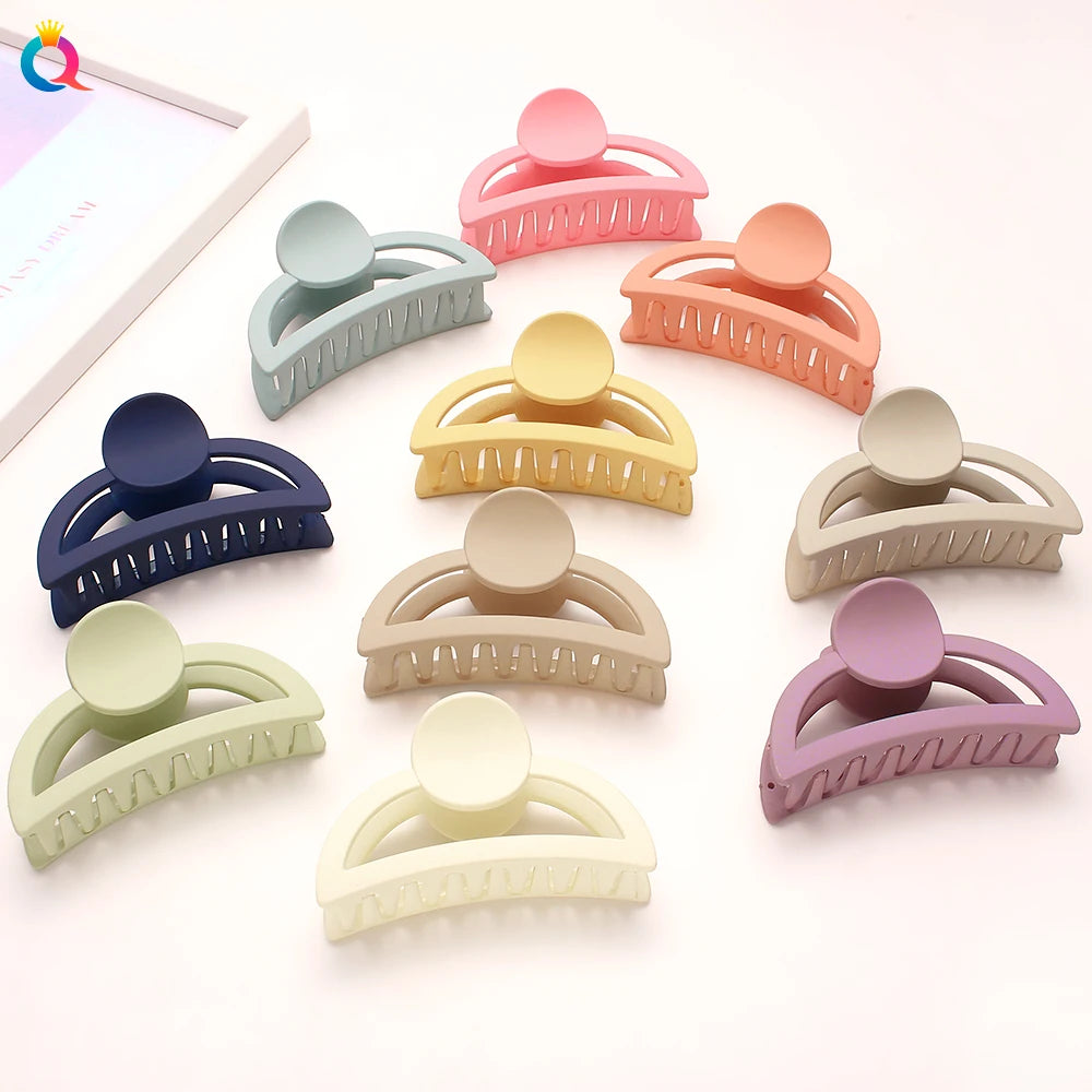 QIYUE Half Round Shape Girls Hair Claw Clip Simple Women Hair Accessory
