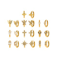 2025 Hypoallergenic Luxury Jewelry Inoxidable Pendientes De Acero Inoxidable 18K Gold Plated Zirconia  Huggies Hoop Earrings
