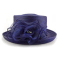 Custom Made Quality Popular Design Flower Decoration Foldable Organza Fashion Church Ladies Hats Wholesale