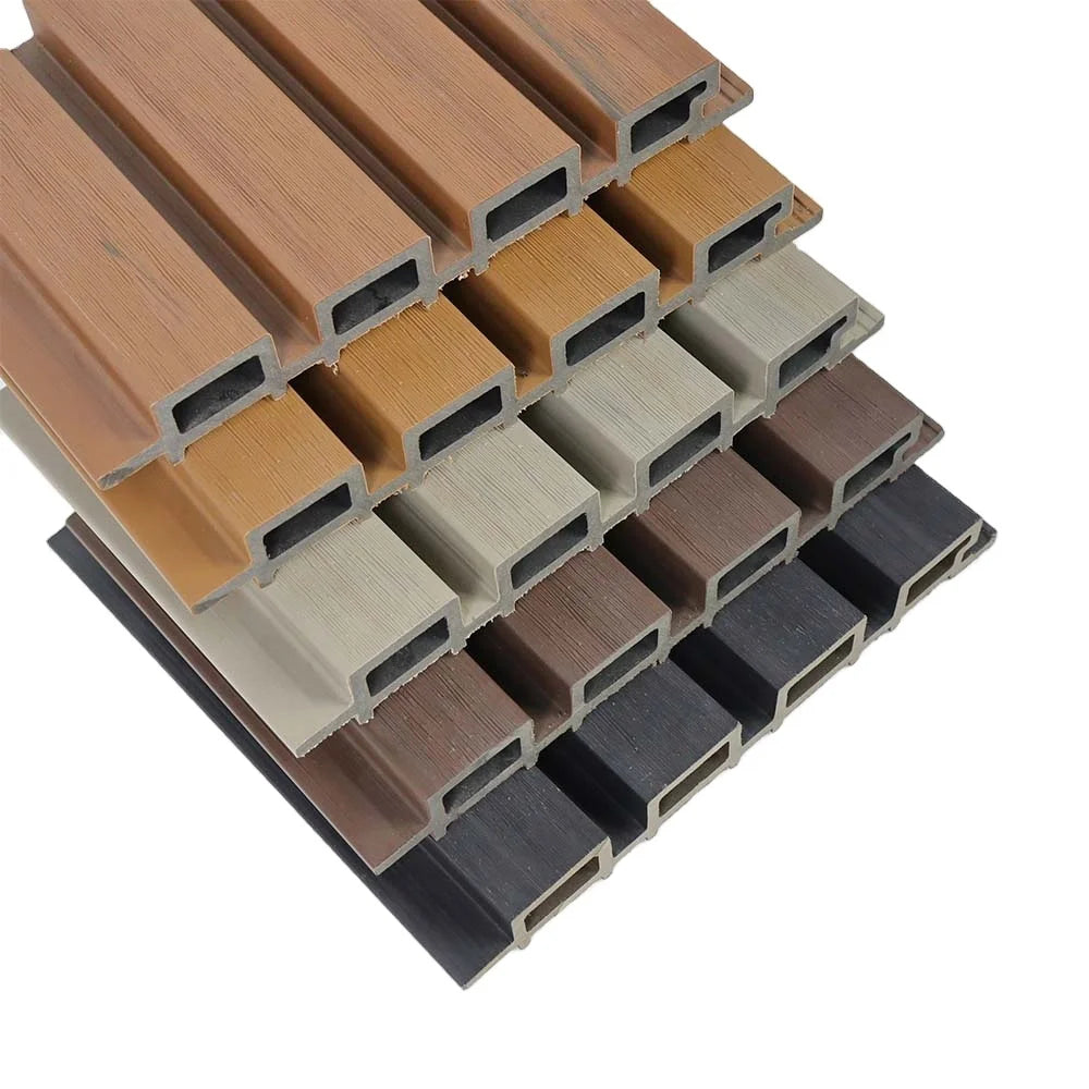 Waterproof Wpc Exterior Wall Facade Panel Outdoor Wpc Pvc Wood Plastic Composite Exterior Wall Cladding