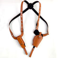 New Flying Art Genuine Leather Double Shoulder Hidden Strap Back Armpit Waist Magazine Tactical Holster Unisex Black Brown MegaBDM