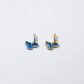9mm Genuine 925 Sterling Silver Maple Leaves Blue Enamel Process Original Silver Ginkgo Leaves Charm for Jewelry Making