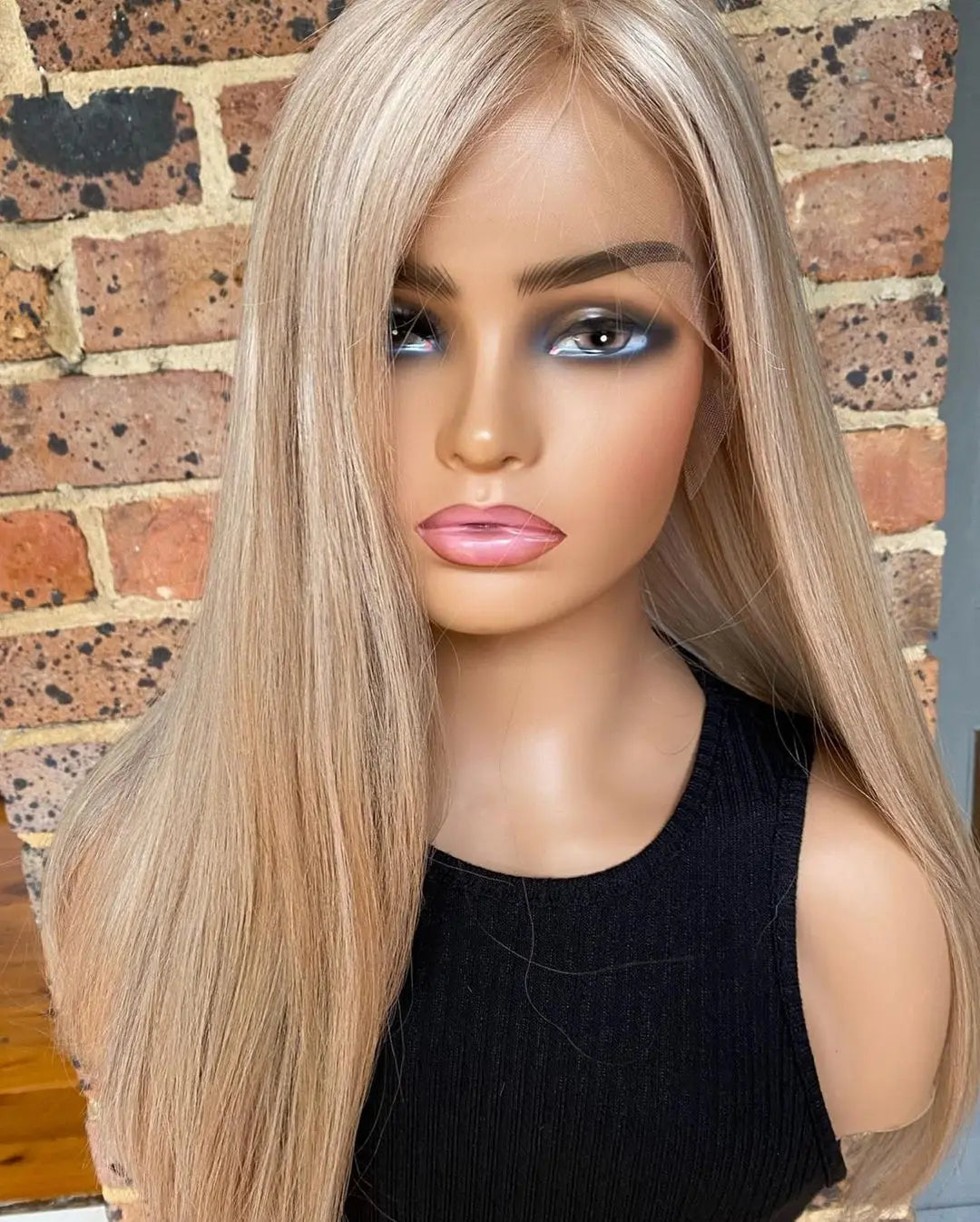Virgin Human Hair Glueless Transparent Lace Front Wig Straight Highlights Blonde Unprocessed Raw Hair Lace Front Wig