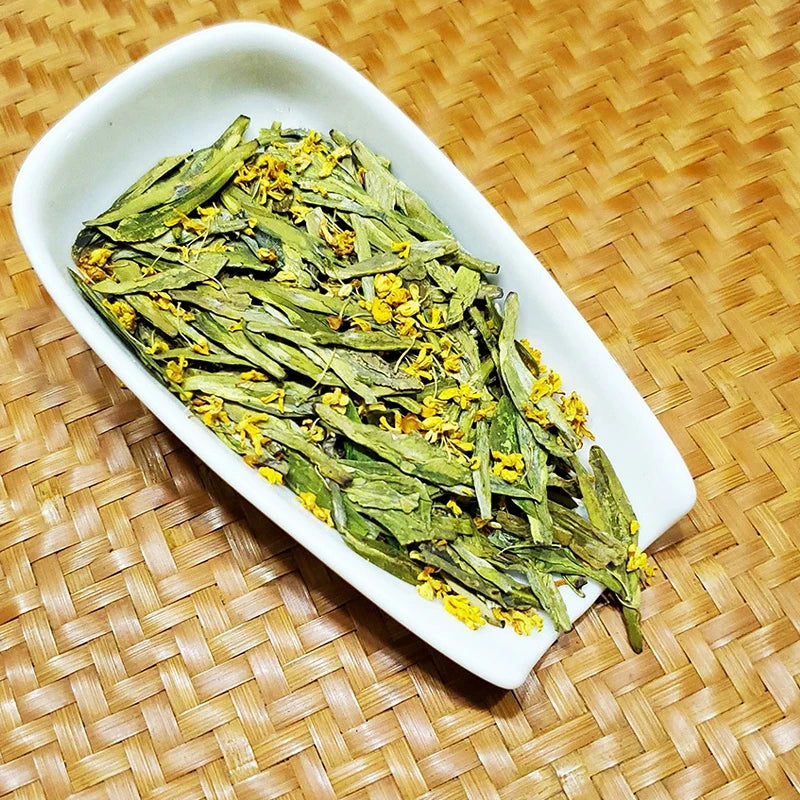 Osmanthus Blended Xihu Longjing Green Tea Leaves Yuqian Longjing Tea Hangzhou Dragon Well Green Tea Loose Leaf