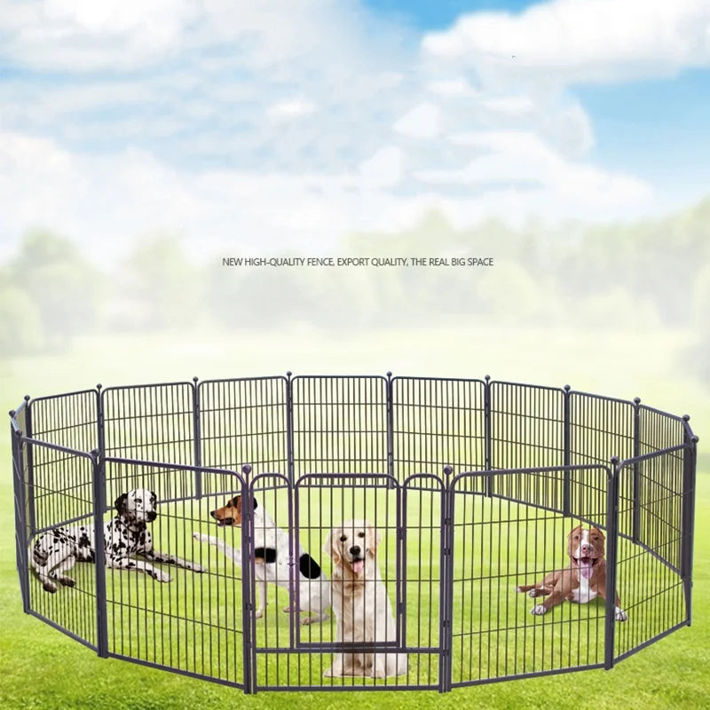 Hot Selling Indoor & Outdoor Foldable Pet Playpen Metal Dog Enclosure Cage with Animal Pattern Hot Selling Dog Cage
