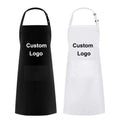 Wholesale Custom Logo Plain Black Cotton Polyester Waterproof Chef Cafe BBQ Food Cooking Cleaning Bib Aprons Kitchen Apron