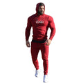 Blank Mens Sets With Custom Logo Tracksuits With Stripe Cotton Jogging Suits Men Autumn Plain Training Sportswear Men