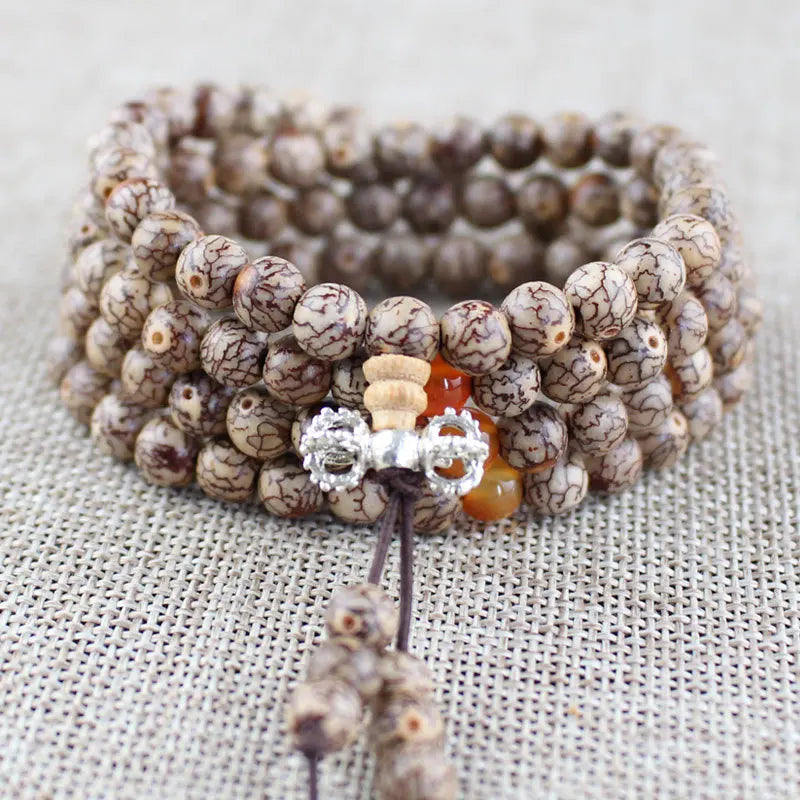 Wholesale Primary Color Small Silver Thread Bodhi Handmade Tibetan Buddhist Bracelets 108 Buddha Beads Bracelet