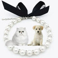 Luxury Nylon Dog Collar with Reflective Stitching Pearl Necklace for Enhanced Visibility Pet Leash