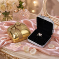 Low MOQ Square Gold Silver Ring Box Jewelry Packaging Gold Silver Ready to Ship Plastic Jewelry Package White Packing Box