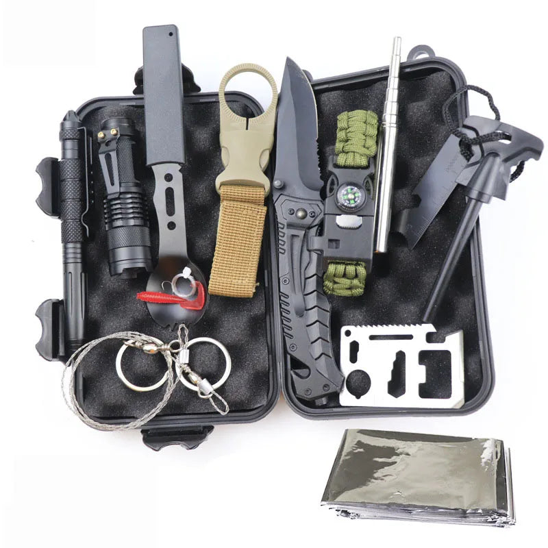 Outdoor Multifunctional Survival Kit Box Wilderness Camping Equipment Self-defense Emergency Kit Multifunctional Supplies